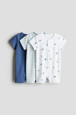 H&M - Boys 3-Pack Cotton Sleepsuits