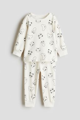 H&M - Boys White Printed Cotton Pyjamas