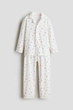 H&M - Girls Pink Patterned Jersey Pyjamas