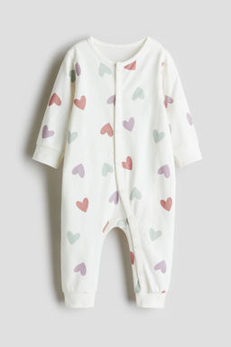 H&M - Boys White Patterned Sleepsuit