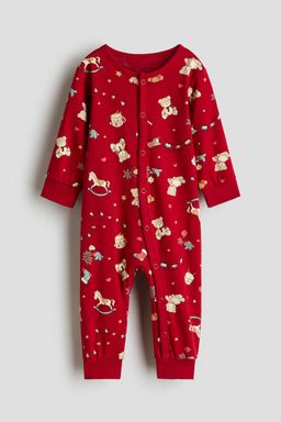 H&M - Boys Red Patterned Sleepsuit