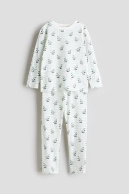H&M - Boys White Patterned Jersey Pyjamas