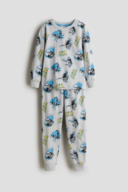 H&M - Boys Grey Printed Cotton Jersey Pyjamas