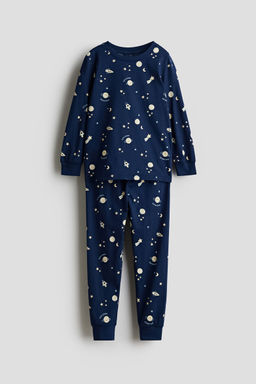 H&M - Boys Blue Patterned Jersey Pyjamas