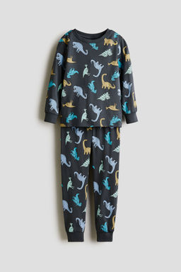 H&M - Boys Grey Patterned Jersey Pyjamas