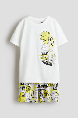 H&M - Boys White Printed Cotton Pyjamas