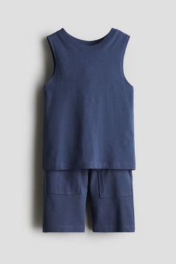 H&M - Boys Blue 2-Piece Vest Top And Shorts Cotton