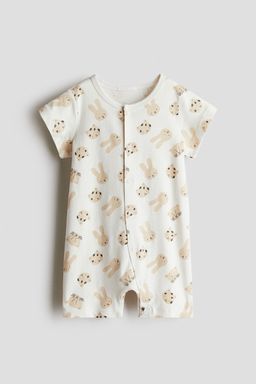 H&M - Boys White Printed Sleepsuit