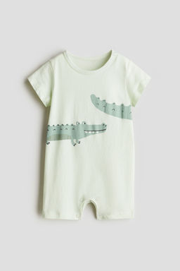 H&M - Boys Green Printed Sleepsuit