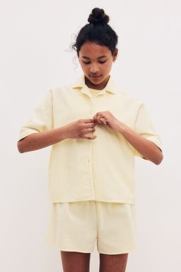 H&M - Girls Yellow Cotton Poplin Pyjamas