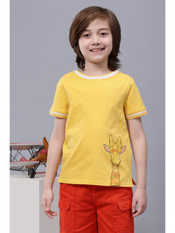 One Friday - Boys Yellow Round Neck T-Shirt