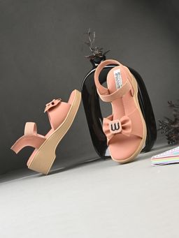 Stefens - Peach Casual Sandal Heels for Girls