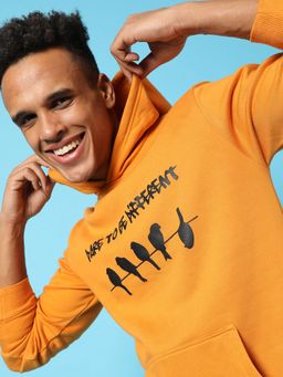 Campus Sutra - Typography Print Hoodie Kangaroo Pocket