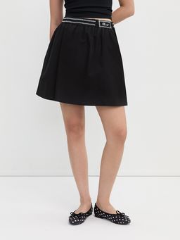 Pomelo - Puff Silhouette Mini Skirt with Elasticated Logo