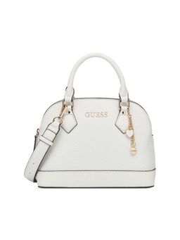 Guess - White Textured Lexy Mini Top Zip Crossbody Bag
