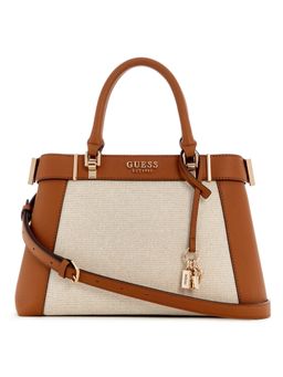 Guess - Cognac Textured Anadela Satchel Bag with Detachable Strap