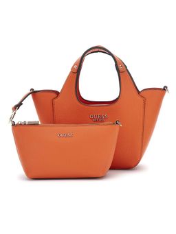 Guess - Orange Solid Calista 2 In 1 Mini Handbag and Pouch with Detachable Strap (Set of 2)