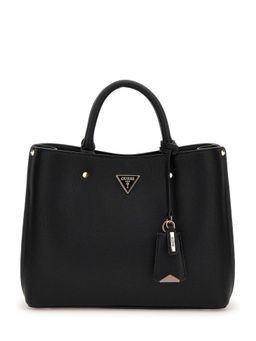 Guess - Black Solid Meridian Girlfriend Satchel Bag with Detachable Strap