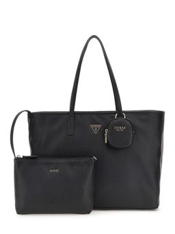 Guess - Black Solid Power Play Tech Tote Bag with Pouch & Coin Pouch (Set of 3) (L)