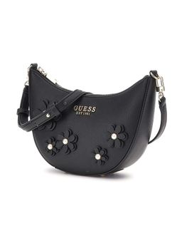 Guess - Black Applique Zaria Mini Top Zip Shoulder Bag