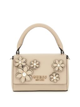 Guess - Simply Taupe Applique Zaria Mini Top Handle Flap Shoulder Bag