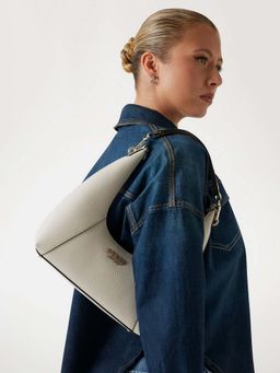 Guess - Bone Solid Calista Top Zip Shoulder Bag