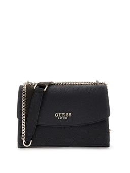 Guess - Black Textured Calista Convertible Crossbody Bag