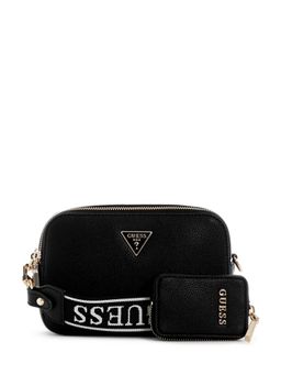 Guess - Black Solid Latona Camera Crossbody Bag with Card Case