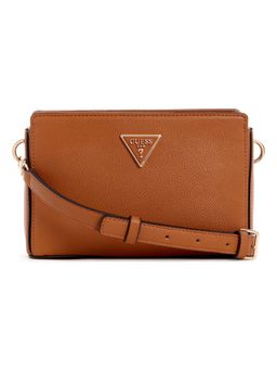 Guess - Cognac Solid Meridian Top Zip Crossbody Bag
