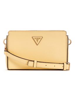 Guess - Cornsilk Solid Meridian Top Zip Crossbody Bag