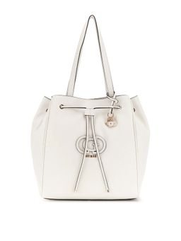 Guess - Off White Solid Calebra Drawstring Shoulder Bag