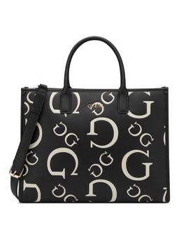Guess - Black Printed Spring Falls Carryall Tote Bag