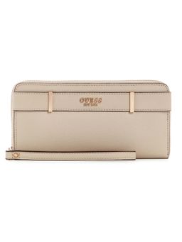 Guess - Beige Solid Anadela Zip Around Wallet (L)