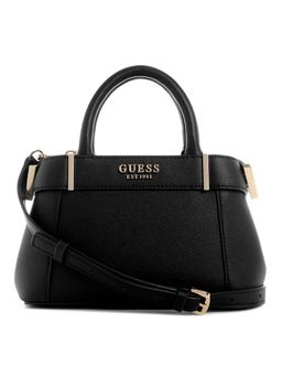 Guess - Black Solid Anadela Mini Satchel Bag with Detachable Strap