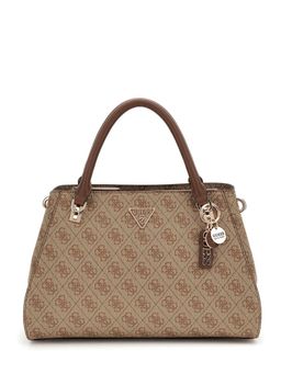 Guess - Brown Printed Noelle Luxury Satchel Bag with Detachable Strap
