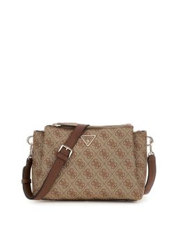 Guess - Brown Printed Noelle Crossbody Bag