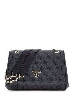 Guess - Charcoal Logo Printed Noelle Convertible Flap Crossbody Bag