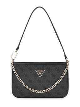 Guess - Coal Logo Printed Noelle Mini Top Zip Shoulder Bag