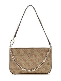 Guess - Brown Printed Noelle Mini Top Zip Shoulder Bag