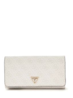 Guess - White Logo Printed Noelle Flap Organizer Crossbody Bag