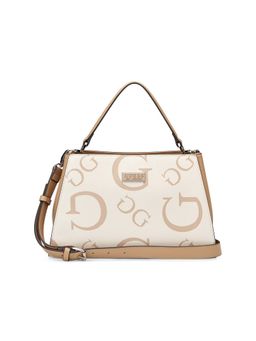 Guess - Khaki Printed Averi Satchel Bag with Detachable Strap