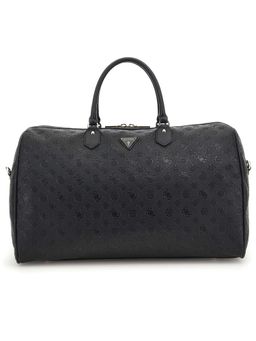Guess - Black Textured Wilder Weekender Duffle Bag with Detachable Strap
