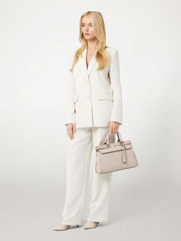 Guess - Almond Solid Eco Ali Luxury Satchel Bag with Detachable Strap