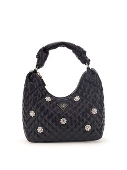 Guess - Black Embellished Everlee Hobo Bag with Detachable Chain (S)