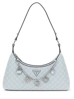 Guess - Misty Blue Solid Everlee Top Zip Shoulder Bag
