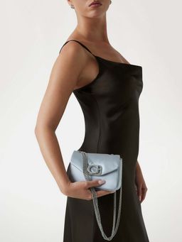 Guess - Silver Solid Prue Mini Convertible Crossbody Bag