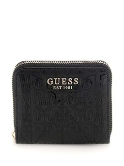 Guess - Black Textured Aldina Zip Around Wallet (S)