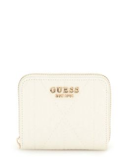 Guess - Off White Textured Aldina Zip Around Wallet (S)