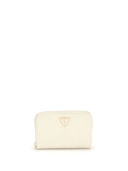 Guess - Off White Textured Aldina Zip Around Wallet (M)