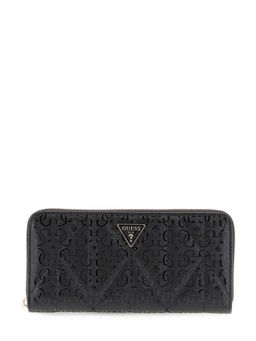Guess - Black Textured Aldina Zip Around Wallet (L)